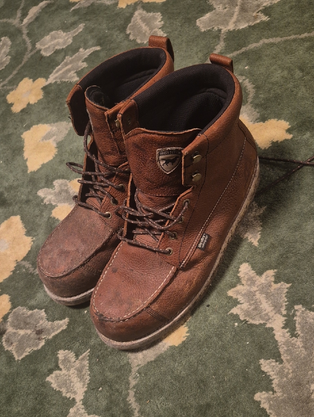 Irish Setter Brown Leather Moc-Toe Work Boots